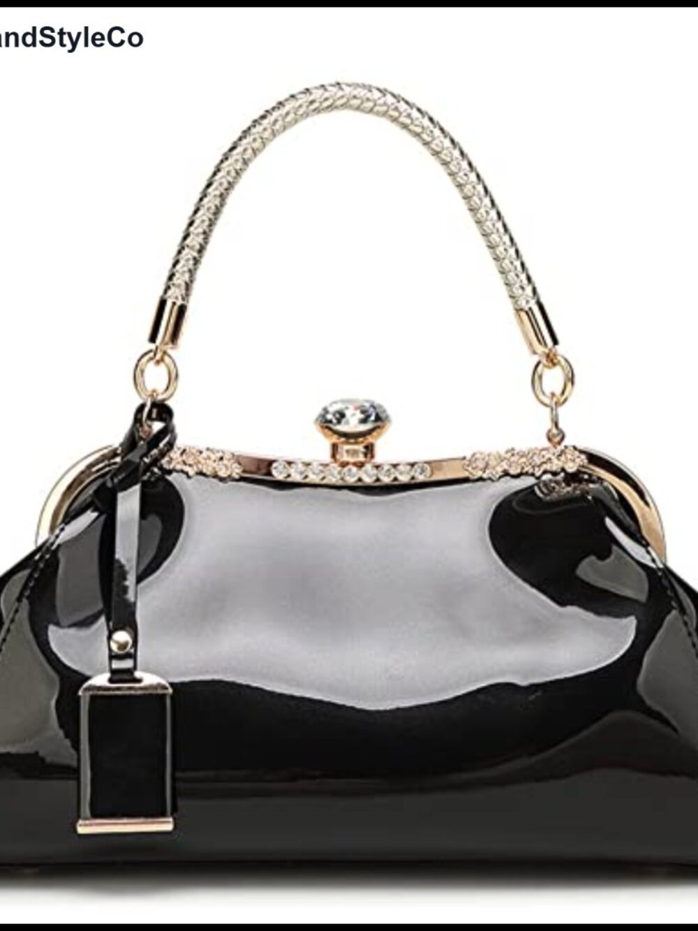 Glossy Patent Leather Satchel Handbag Top Handle Tote for Women
